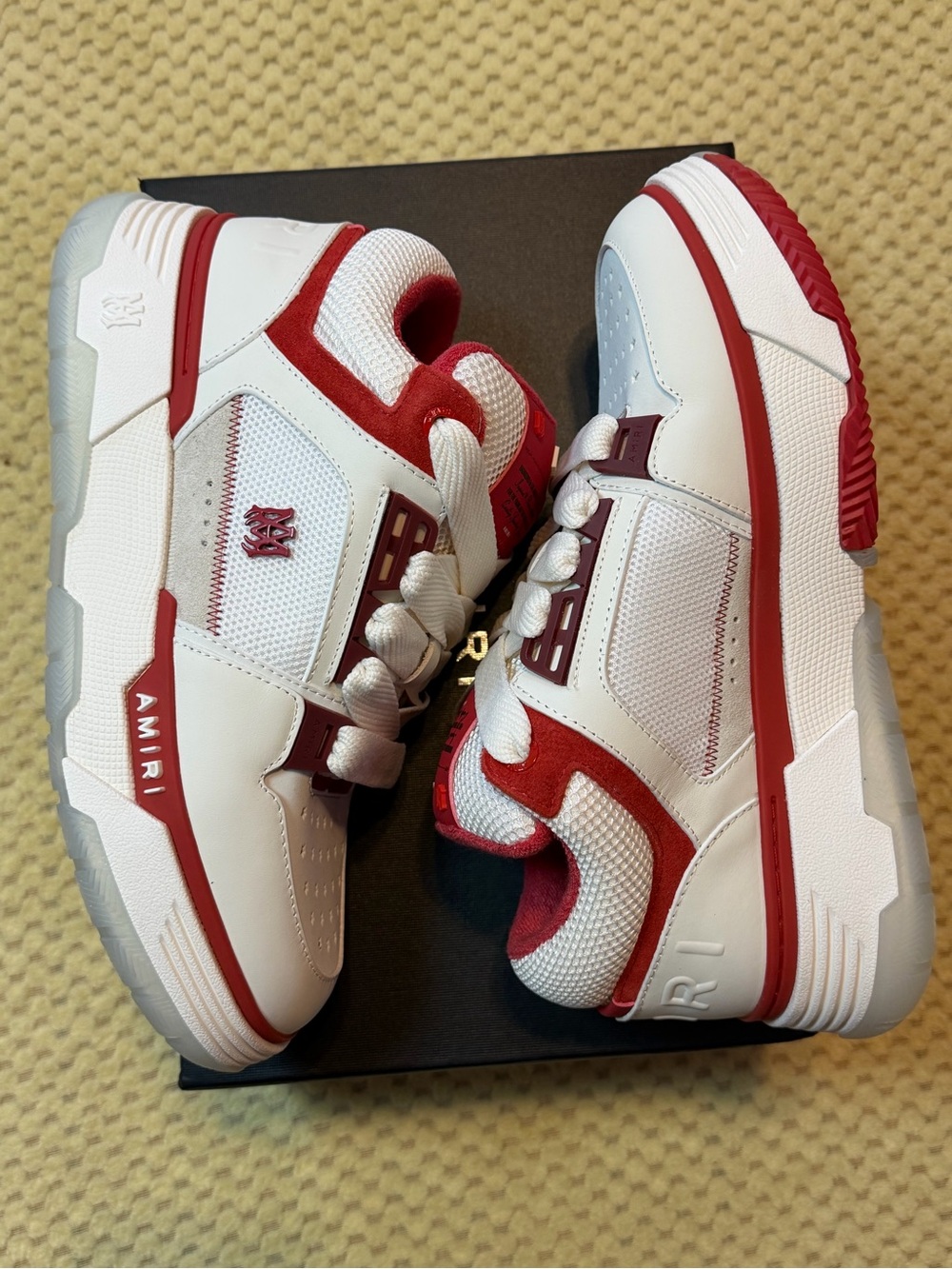 AMIRI White & Red Kids Low-Top Sneakers